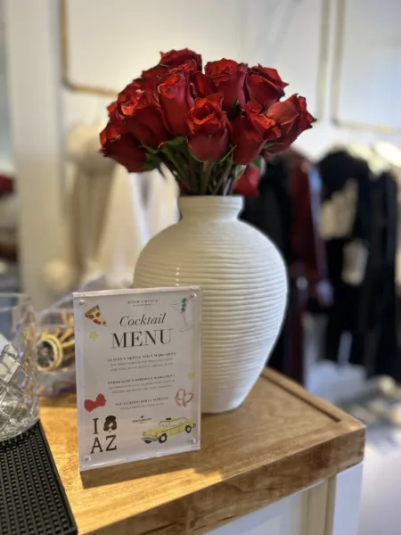 Alice + Olivia event by The Bond Bar, cocktail menu in Scottsdale, Arizona.