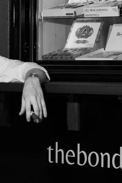 cigar window and lit cigar