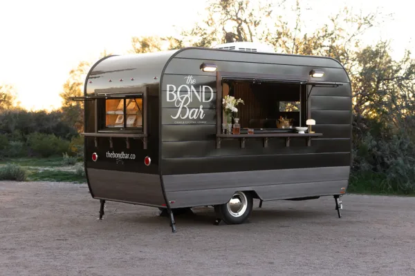the bond bar trailer at sunset