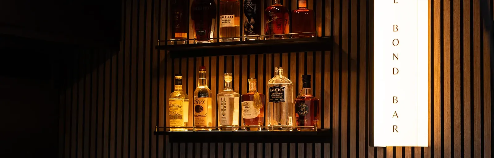 the bond bar bar rails with liquor