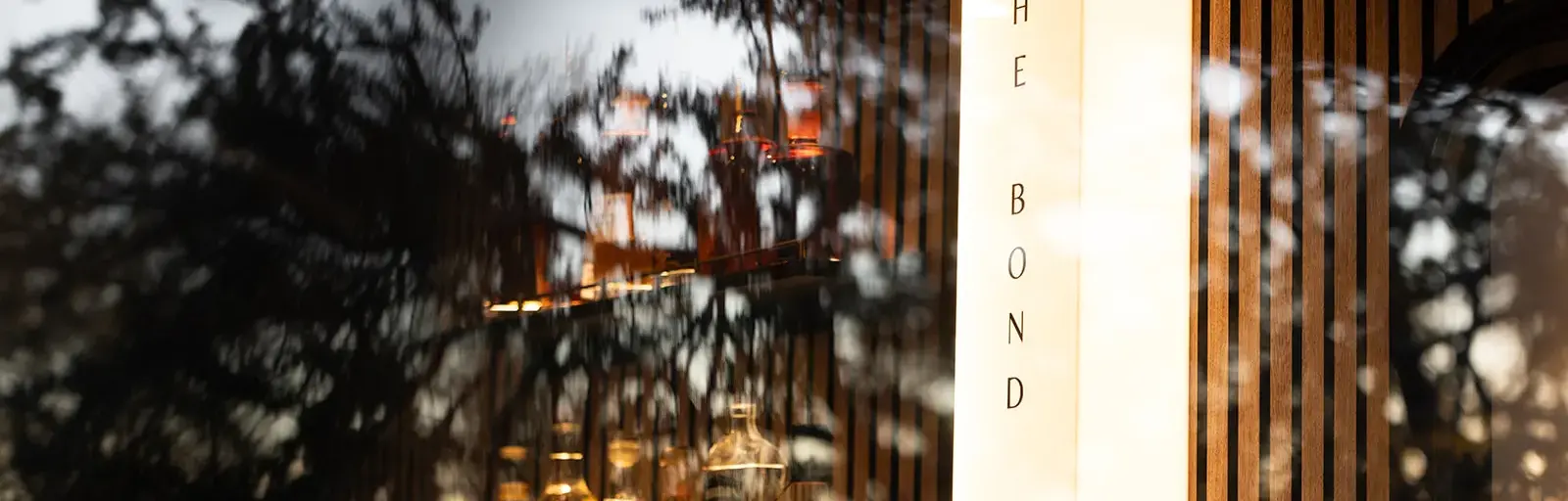 a glimps into the bond bar through a window